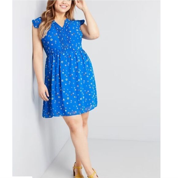 Modcloth Sheer Blue Dress - Picture 1 of 12